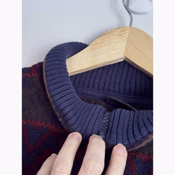 Vintage C&B Sport Southwest Print Fleece 1/4 Zip Jacket Size L Cabin Cozy 90s - Picture 6 of 9